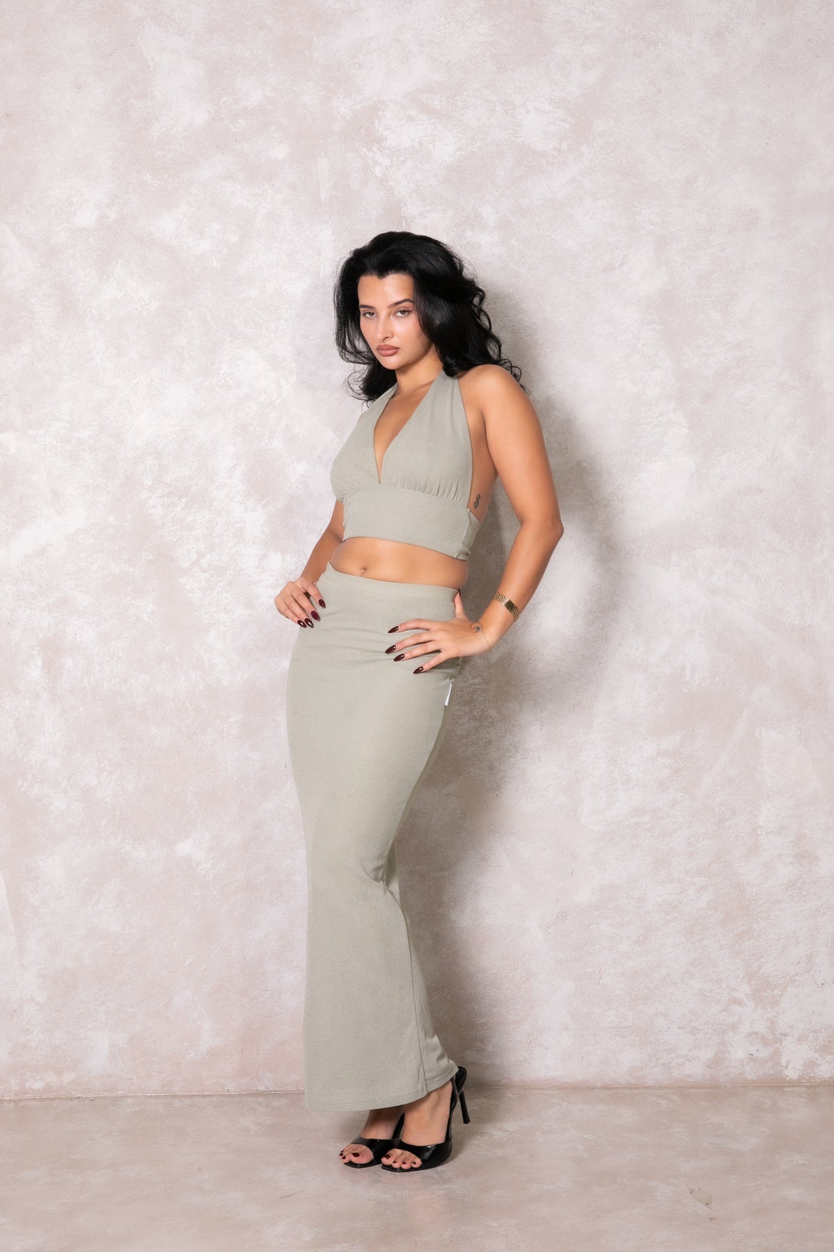 Eden Midaxi Skirt - Matcha Green
