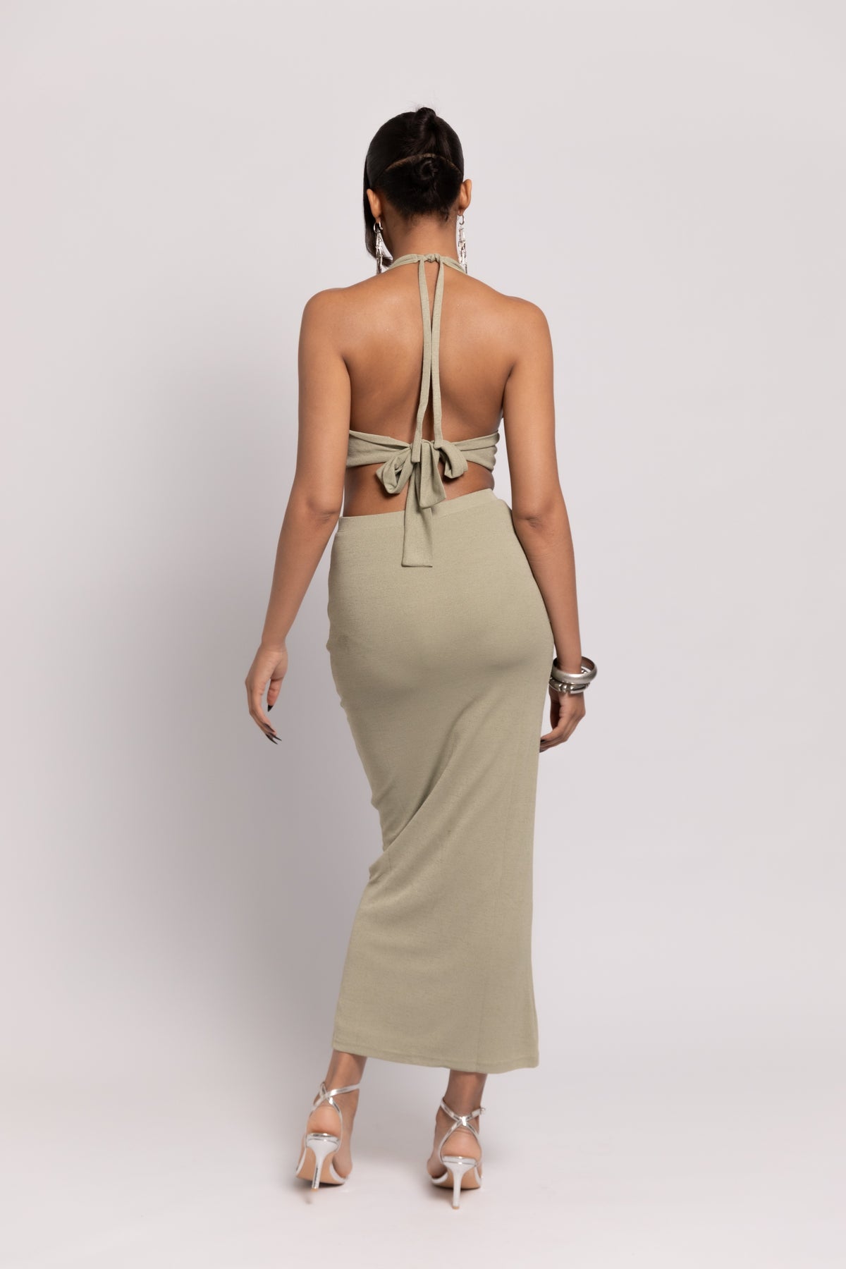 Eden Halterneck Crop Top - Matcha Green