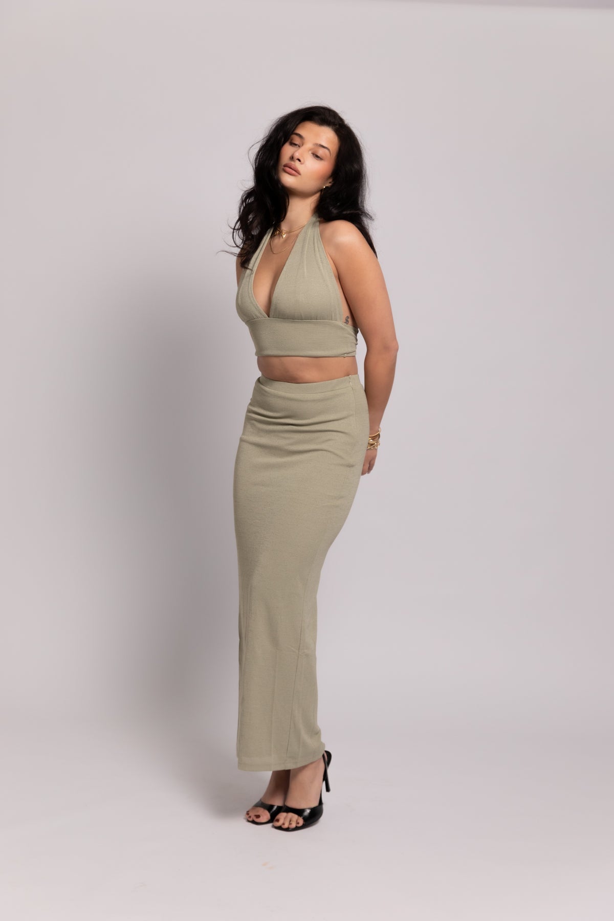 Eden Midaxi Skirt - Matcha Green